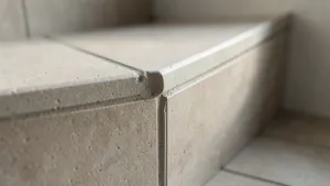 wykończenie płytek na schodach
